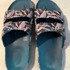 Freedom Moses Two Band Hawaii Slide Sandals Vegan/Cruelty Free NWOT